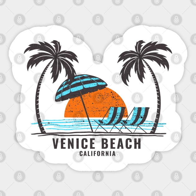 Venice Beach California Sticker by Eureka Shirts